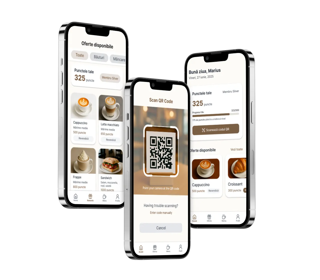 Design UI/UX pentru Aplicația de fidelitate