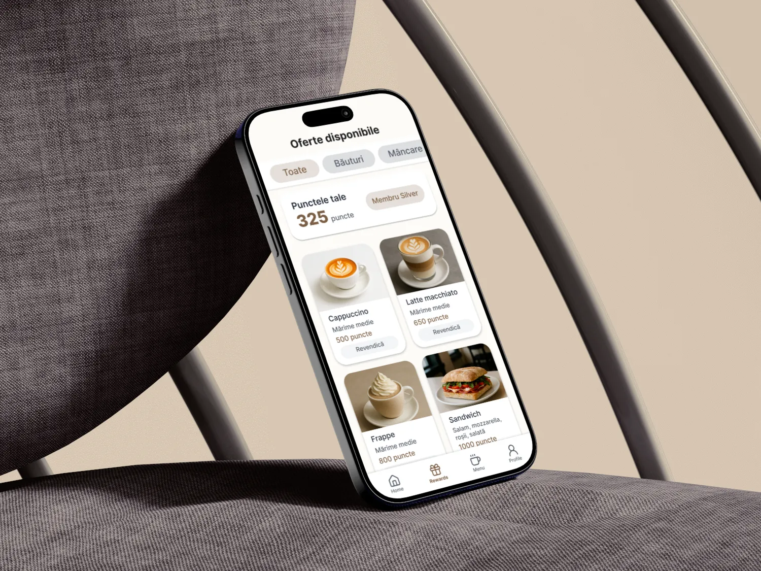 Design UI/UX pentru Aplicația de fidelitate