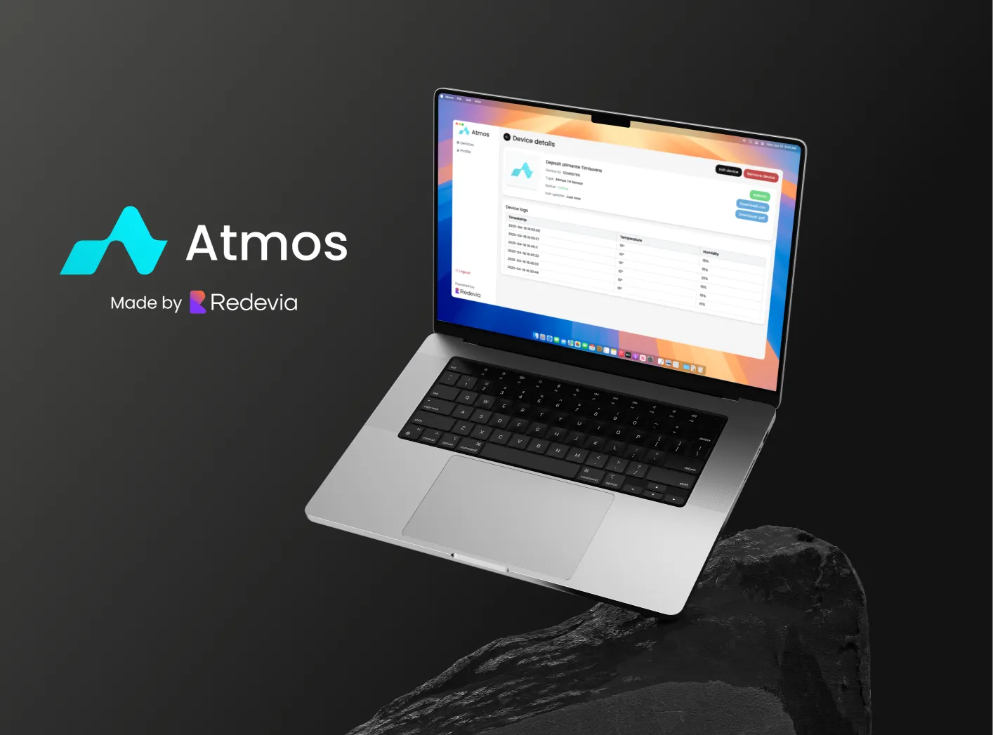Atmos - Platformă inteligentă de monitorizare a condițiilor de mediu cu senzori hardware integrați.